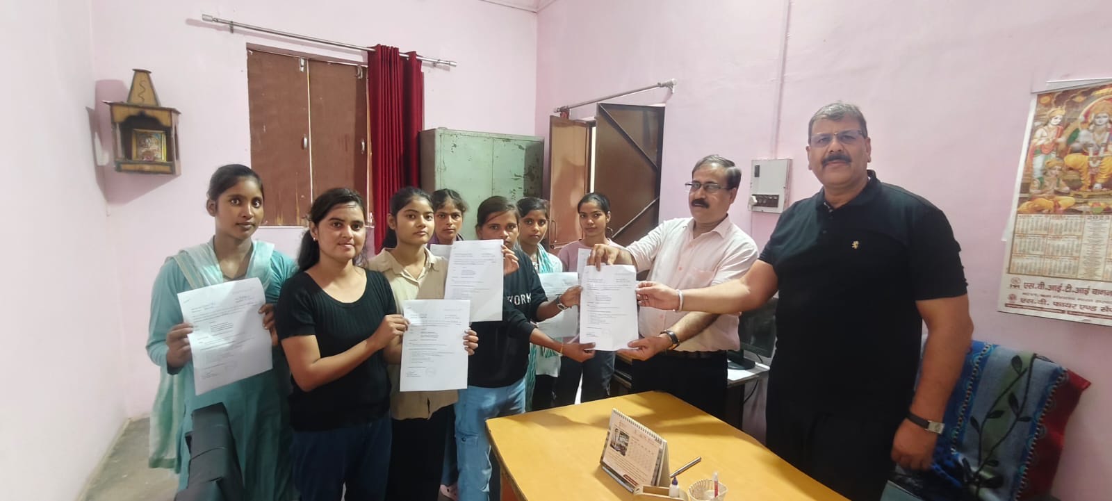 Students of S.V Private ITI with their appointment letters